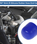 Installed view of 32mm ID Silicone Hose End Cap 1-1/4 Inch with 4-Ply Polyester Wrap, high temp silicone cap for engine bay.