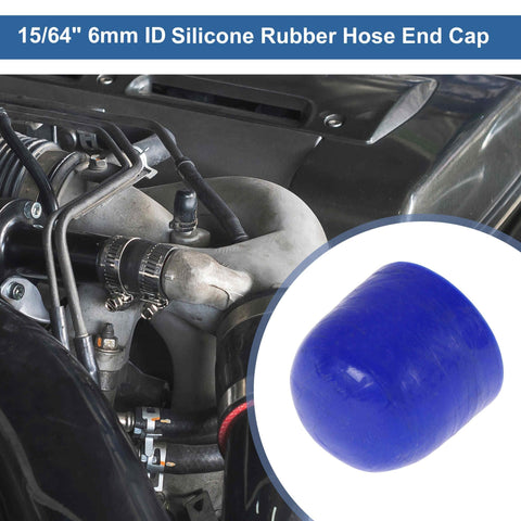 Installed view of 32mm ID Silicone Hose End Cap 1-1/4 Inch with 4-Ply Polyester Wrap, high temp silicone cap for engine bay.