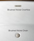 Brushed nickel overflow and drain on Heavy Duty Acrylic Clawfoot Bathtub Featuring Fly Slipper Contour.