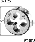 M10 X 1.25 Tap And Die Set for Right Hand Threads, Die OD 30mm, Die Thickness 11mm, Pro Grade H2 And 6G Tolerances