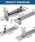 Beefy Pivot Door Hardware Hidden Hinges For Secret Doors And Bookcase Doors Heavy Duty Concealed Hinges In 304 Stainless Steel I Shape 2 Pack Built To Last Easy Install For Hidden Rooms And Storage dimensions displayed
