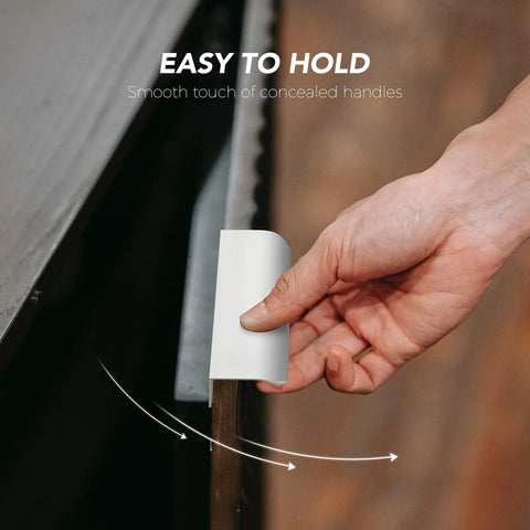 Hand pulling 10 Pack Finger Pulls for Cabinets and Drawers 128mm Center Hole 150mm Length Silver Zinc Alloy Edge Pulls