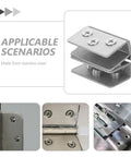 Heavy Duty Stainless Steel Glass Door Hinge For Cabinets And Showers Reinforced And Corrosion Resistant Clamp Style For High Traffic Use Easy Install Adjustable Alignment Fits Various Glass Thicknesses And Mounting Options, stainless steel clamp hinge