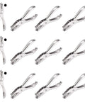 12 pack of 1/4 Inch Single Hole Punch Kit, silver finish, ergonomic comfort grip, ideal for tags, DIY crafts, and scrapbooking.