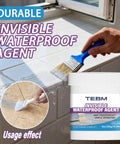 Applying Crystal Clear Waterproof Sealant 500 G Quick Dry Multi Surface Crack Repair Paste on tile surface with brush.