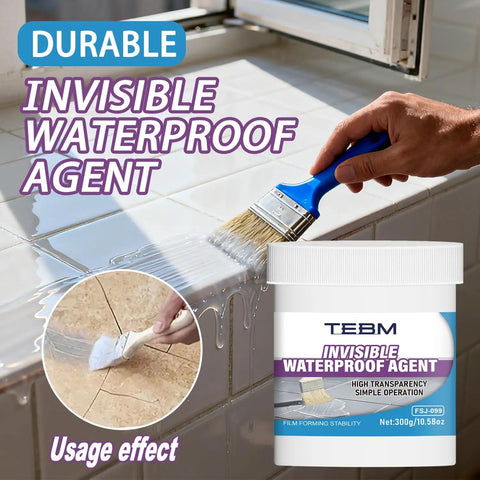 Applying Crystal Clear Waterproof Sealant 500 G Quick Dry Multi Surface Crack Repair Paste on tile surface with brush.