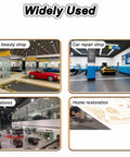 Collage showing Induction Dent Repair Tool Kit For Cars Paintless Dent Removal used in auto shops and home garage.