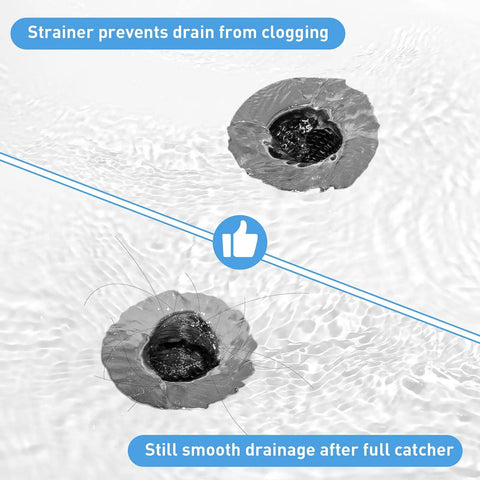 Premium Stainless Steel Bathroom Sink Drain Strainers Two Pack Conical Hair Catcher Porous Drain Filter Fits 1.2 To 1.6 Inches Cuts Down On Gunk For Solid No Hassle Performance