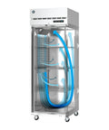 Heavy Duty Single Section Upright Freezer With Half Stainless Lock Doors 23.1 Cu Ft Capacity showcasing airflow design and shelves
