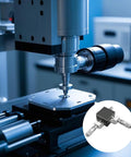 Manual XY Positioning Table With 0.01mm Precision in lab setup, compact 58.5mm square zinc alloy build, precision stage view