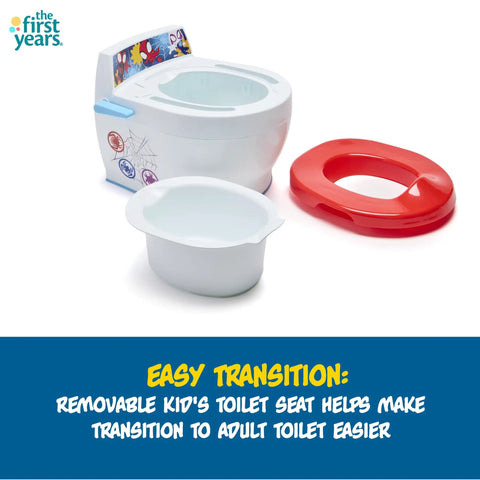 Spiderman 2 In 1 Toddler Potty Training Toilet With Removable Seat Attachment And Rewarding Flush Sounds Anti Splash Rim Non Slip Base Tot Approved Potty Training Setup For Little Ones