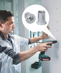 Person using drill for installation with 165 Piece Metric Rivet Nut Kit Aluminum Flat Head Insert Nutsert Assortment
