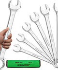 All Purpose Wrench Set With Rolling Pouch Metric And Standard Sizes 23mm 24mm 26mm 27mm 30mm 32mm Heat Treated CR-V Steel 12 Point