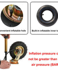 Tough As Nails 4 Piece Heavy Duty Pneumatic Rubber Caster Wheels showing inflation hole and inner tube design.