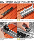 Step-by-step installation of Solar Panel Mounting Kit for Four Panels With 4.72 Inch Rails in Black and Silver on rooftop