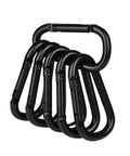 2.3 Inch Aluminum Carabiner Clip Keychain Set Grab And Go Ready D Ring Attachments With Quick Release Spring Gate Durable Black