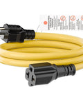 Heavy Duty Three Foot Nema 5 15P To 5 15R 5 20R 6 15R 6 20R AC Adapter Four In One Voltage Converter Cord with yellow cable.