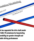 Beefed Up Pro Grade Aluminum Driveshaft Center in blue and red, 8mm diameter, 215mm length, for One Tenth Slash 4x4 VXL