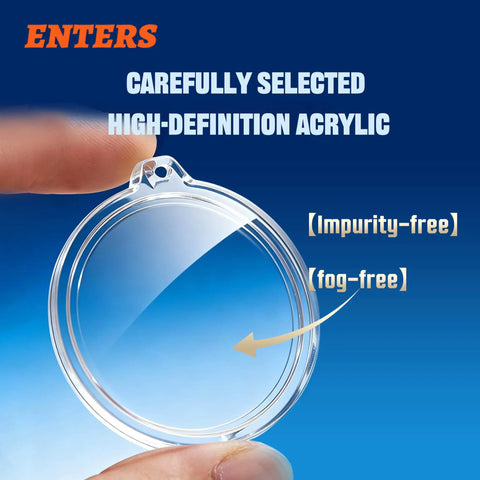 Close-up of impurity-free acrylic disc from 35mm Acrylic Keychain Making Machine Kit with one machine and 100 sets of materials.