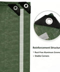 Heavy Duty Waterproof Tarp 8x10 Ft With Reinforced Edges And Grommets For Camping Roof Boat RV Pool Or Tent Includes Utility Rope HDPE Weatherproof Tarp Built To Last showing reinforced corner