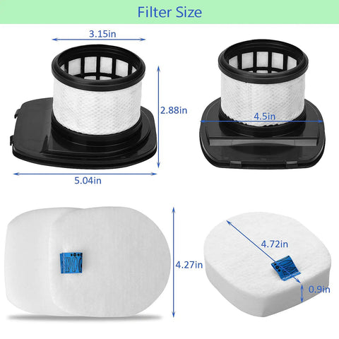 Replacement Vacuum Filter Kit For Rocket Pet Pro IZ140 IZ140C IZ141C IZ142 UZ145 Stick Vacuums with filter dimensions