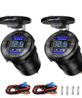 Tailgate Tested 2 Pack 12V Usb Outlet with 4 Port Pd And Qc Fast Charging, waterproof aluminum housing and digital voltmeter.