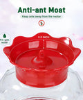 Outdoor Hanging Hummingbird Feeder 18oz Diamond Design With Six Feeding Ports And Perch Built In Ant Moat Durable Garden Decor