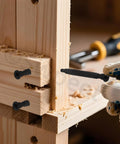 Worker installing 50Pcs M7 X 40mm Black Zinc Plated Confirmat Screws Set With Phillips Drive Countersunk Self-Tapping Furniture Connectors