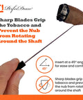 Cigar Draw Enhancer Tool And Nubber For Perfect Draw Every Time, Patented Technology, 5 Inch Accessory To Fix Tight Draws, hand-held with cigar at 45°