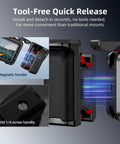 Quick release feature of Grip Kit With Cage For DJI Action 6 And Osmo Action 6, showing magnetic and old screw handle options.