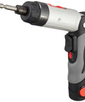 Heavy Duty Cordless Screwdriver Set Featuring Smooth Variable Speed Switches And Two Position Convertible Grip For No Sweat Home Repairs And Slick Electrical Installations. Close-up of screwdriver with variable speed controls.