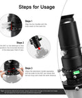 Steps to use 1.25 Inch Atmospheric Dispersion Corrector ADC for Telescopes with bubble level and adjustment knobs visible