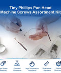 Hands repairing eyeglasses with Huge 1600Pcs Tiny Phillips Pan Head Machine Screws Set For Eyeglasses RC Models Electronics And DIY Projects Nickel Plated Carbon Steel Metric Micro Screws From M1 To M1.7