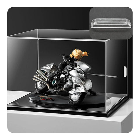 12 Pack Transparent Acrylic Drawer Pulls 2 Inch Mini Clear Glass Look Cabinet Handles shown with a display case