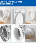 Magnetic Dryer Vent Kit With Self Aligning Quick Connect showcasing installation, flexible hose, and strong airtight seal.