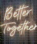 Better Together Neon Sign Two Piece Set For Wedding Decor And Engagement Parties Large 38x15 And 28x14 Inches Warm White Neon Wall Art