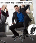 People using office chairs with Heavy Duty 2 Inch Office Chair Caster Wheels Set Of Five Replacement Polyurethane Rollers.