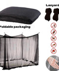 10x10x8.2 Ft Outdoor Mosquito Netting For Camping Patio And Travel With Hanging Ropes Easy Setup High Density Mesh Keeps Out Mosquitoes Bugs Black Large Net Shelter For Home Backyard Campsites