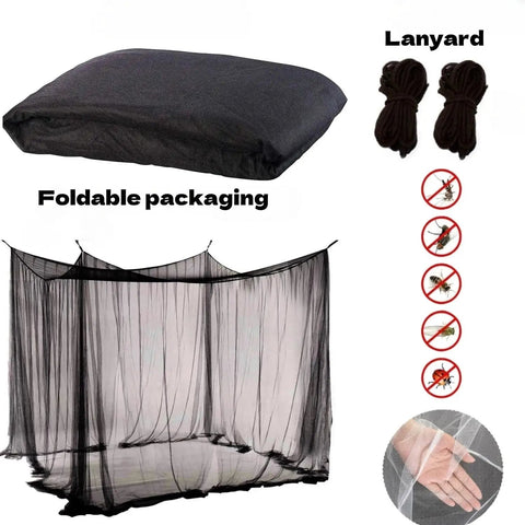 10x10x8.2 Ft Outdoor Mosquito Netting For Camping Patio And Travel With Hanging Ropes Easy Setup High Density Mesh Keeps Out Mosquitoes Bugs Black Large Net Shelter For Home Backyard Campsites