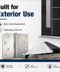 Premium Fiberglass Entry Door With Quick Install Vinyl Frame And True Right Hand Inswing Design showcasing durable hinges and door sill.