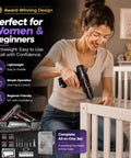 Futuristic Cordless Drill Kit And High Torque Rechargeable Power Tool Set That Delivers Top Shelf Performance As An Awesome Gift For Men Husband Or Dad Building A Badass Workshop used by a woman assembling furniture.