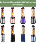 Assorted colors of 18 Oz BPA Free Replacement Sports Bottle Cup With Travel Lid for 300W Personal Blender fits LARB1801 LARB1802