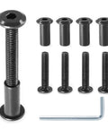 10 Pack M6x40mm Hex Socket Cap Bolts With Allen Wrench Set Includes 10 Barrel Nuts For Furniture Connectors Crib Replacement Cabinets Black Finish Heavy Duty Countersunk Screws 20 Pieces Total