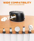 Easy Cord Organizer With Dual Spring And Clasp Cable Clips for max secure hold, shown holding cables on a wooden surface.
