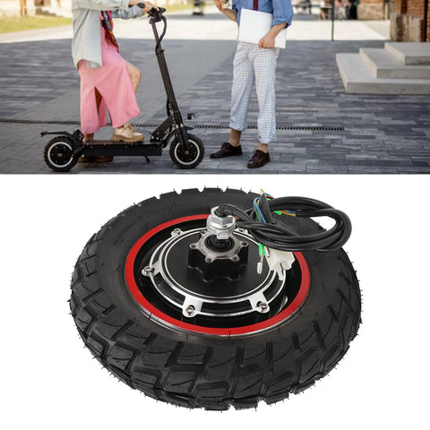 10 Inch Hub Motor For Electric Scooters With 48V 800W Power Pneumatic Tires Rear Wheel Drive Brushless Aluminum Alloy Construction Off Road Ready Beefed Up Torque 250 To 1000 RPM Weather Resistant For Smooth Acceleration