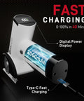 SEEKNEW Cordless Electric Scissors With LED Display, showing fast charging feature and digital power display.