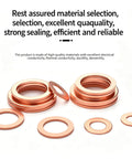 Top Tier Metric Copper Flat Washers Kit Holds 360 Durable Sealing Fasteners In 12 Sizes From M5 To M20 For Car Plumbing And Home Repair Fixing Leaks With Heat Resistant Durability Perfect For Pro Mechanics Or DIY Guys Looking To Score A Bumper Bargain On copper washers shown in assorted sizes