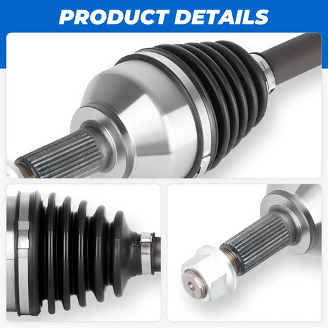 Nissan Altima 2.5L Front Left And Right CV Axle Shaft Assembly For 2007 To 2013 Auto CVT Trans Also Fits Nissan Rogue 2008 To 2013 FWD And Rogue Select 2014 To 2015 FWD Durable Parts Built To Last, front CV axle splined shaft with rubber boot