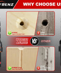 Comparison of clean cut woods using Hardcore 20 Piece Countersink Drill Bit Set With Tapered Bits Wood Plug Cutters Depth Stop Rings And Hex Keys For Dead Fast Finish Prep Work Every Damn Time.