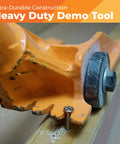 Close-up of a 60 Inch Demolition Pry Bar Round Handle Wrecking Bar for Ceiling and Wall Demo, showing nail pulling feature.